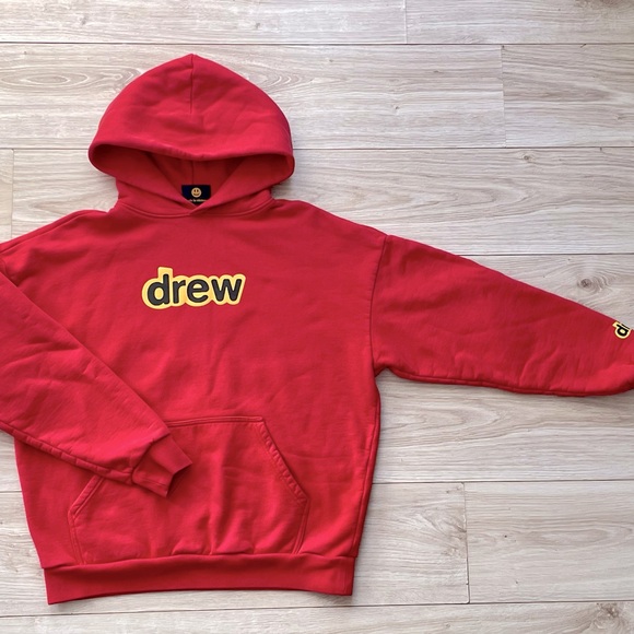 Drew house extra small red hoodie relaxed fit (fits like a medium) - Picture 2 of 5